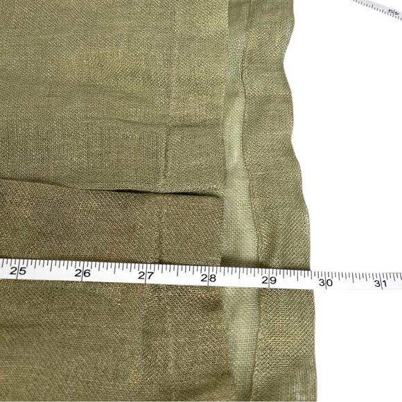 Connie Roberson women’s XS linen green gold Sheer button down tunic Shirt - Picture 6 of 7